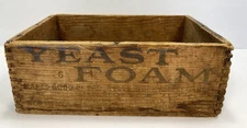 Vintage Wooden Dovetail Box Yeast 6 Foam 8-1/2"  X  5-1/4” x  3-1/4"
