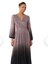 Forever New Pink Gisele Curve Ombre Plisse Maxi Dress Party RRP£125 UK SIZE 20