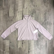 Athleta Seasoft 1/4 Zip Sweatshirt Mauve Lilac Purple Mock Neck Pullover Medium