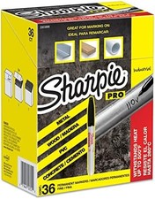 Sharpie Industrial Fine Tip Black Permanent Markers 36 Count