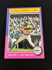 1975 TOPPS MINI OAKLAND A'S WORLD SERIES GAME #1 REGGIE JACKSON BASEBALL CARD