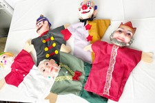 VTG Mr Rogers Rubber Headed Hand Puppets Lot of 5 Clown King Grandma Cop EUC