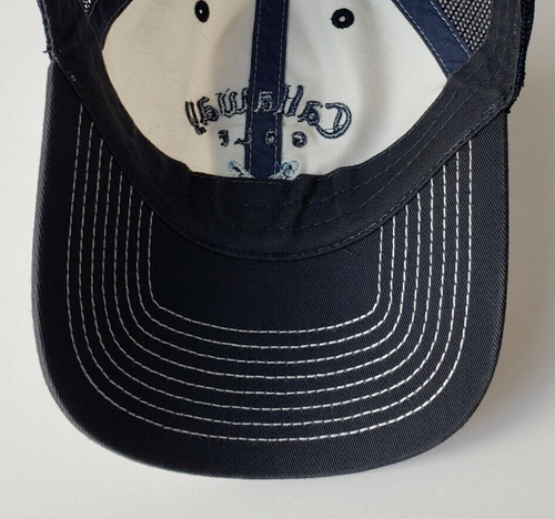 Men's Callaway Golf Hat Cap Strapback Mesh Back White Blue - Picture 7 of 9