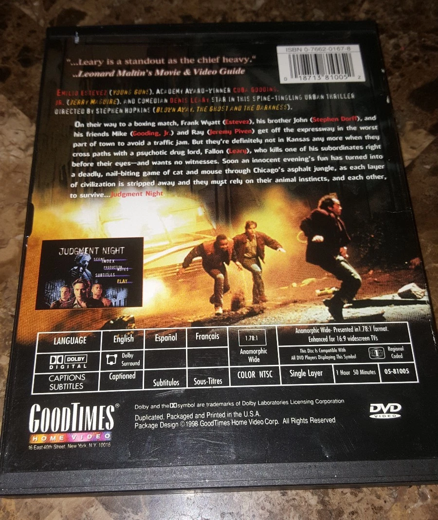 DVD Judgment Night Uma Jogada do Destino Cuba Gooding Jr Original