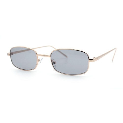 Gafas de sol para hombre pequeñas cómodas estrechas rectangulares con borde de metal de proxeneta - Imagen 32 de 59