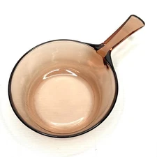 Vintage Corning Visions 0.5L Sauce Pan Pot Amber USA