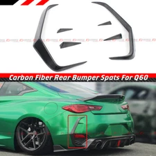 For 17-2022 Infiniti Q60 Carbon Fiber Rear Bumper Side Vent C Blade Trim Canard