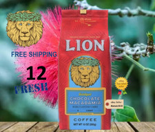 12 BAGS CHOCOLATE MACADAMIA Nut coffee 10oz Bag Ground APG Lion Light Roast