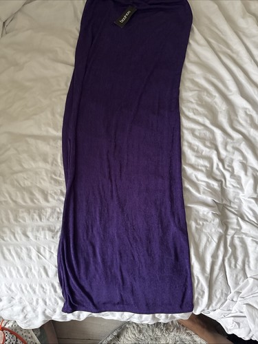 Boohoo Acetate Slinky Floor Length Purple Maxi Skirt. UK 10 - Picture 20 of 23