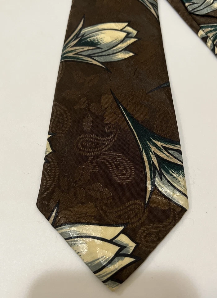 "Corbata vintage floral y cachemira Regency multicolor 58" x 3 1/2""" Foto 4 de 4