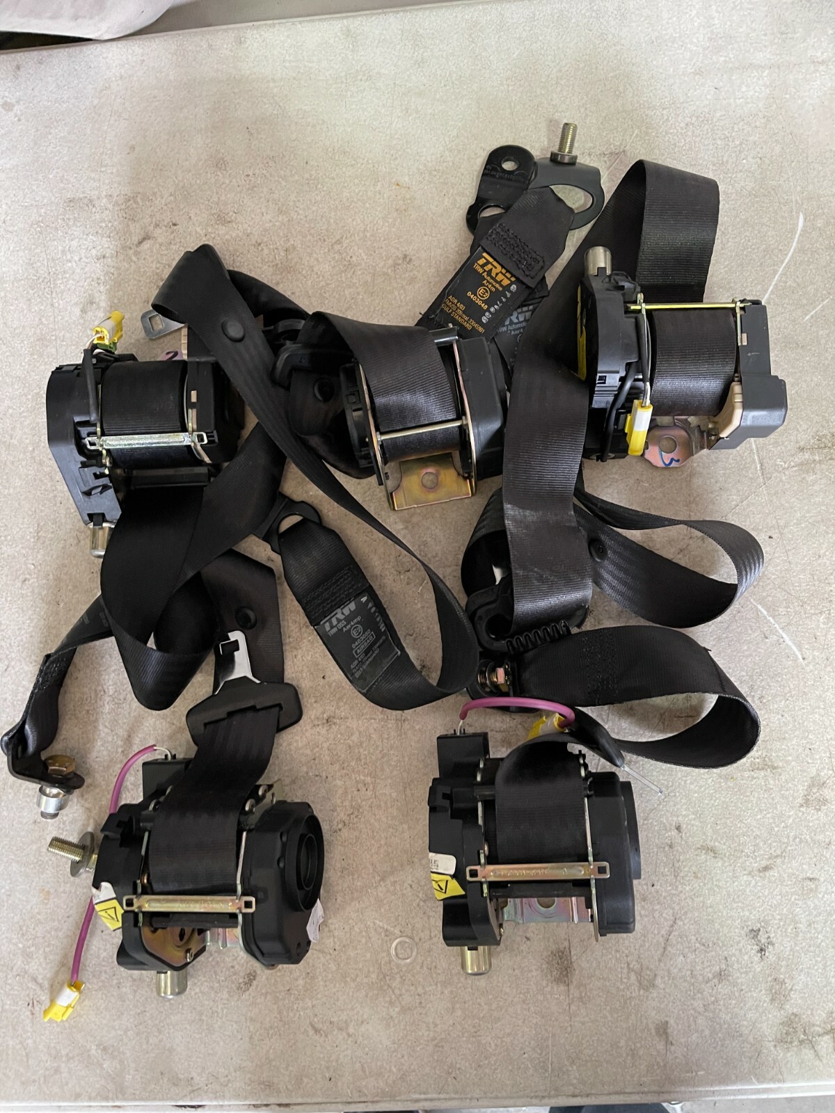 MASERATI QUATTROPORTE M139 OEM 04-08 SET FRONT REAR LEFT RIGHT CENTER SEAT BELT 