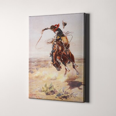 A Bad Hoss Charles Russell 1904 Western Horse Desert Canvas Wall Art Print