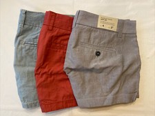 J Crew Women’s Cotton Shorts Size 4: 1NWT 2USED LOT3 Powdered Oxford Salmon Blue
