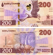 2025 new Zambia P66 200 Kwacha Banknote UNC