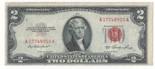 USA STATI UNITI 2 DOLLARI  BOLLINO  ROSSO 1953