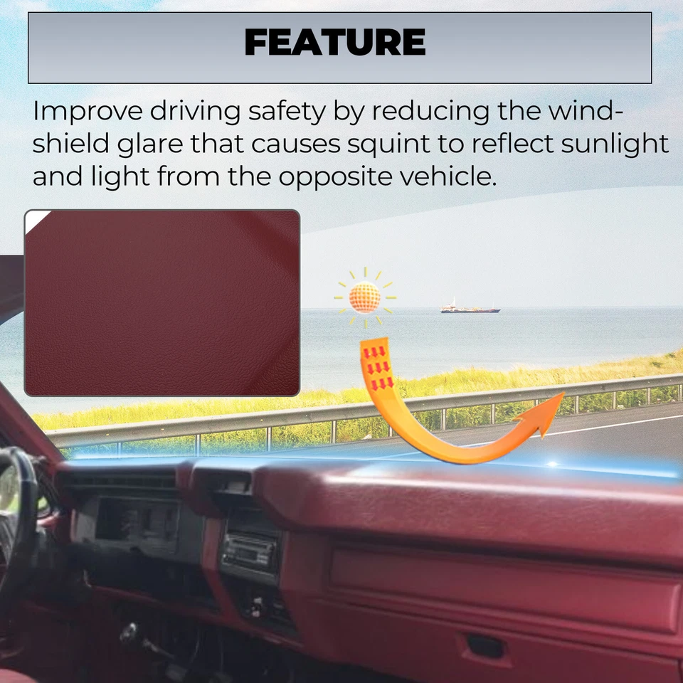 Cubierta de tablero tablero apta para Ford F-100 F-150 F-250 F-350 1980-1986 panel Bronco Foto 4 de 4