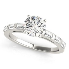 1.50 Ct Round Simulated Diamond Engagement Wedding Ring 14K Real White Gold 8