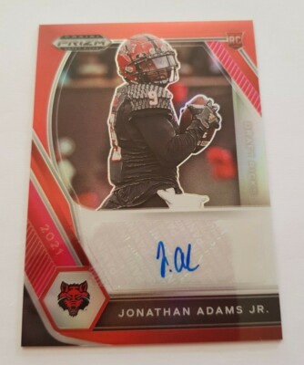 2021 Panini Draft Picks - 'Jonathan Adams Jr - Red Wolves - Red Parallel - Auto 