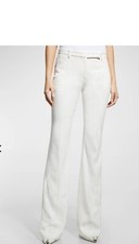 Alexander McQueen off white leaf crepe pants
