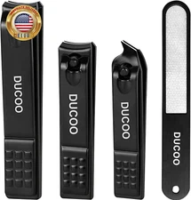 Nail Clipper Set, 4 PCS Ultra Sharp Nail Clippers for Men, Women, Adults Toenail