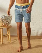 NEW 68 Fair Harbor Bayberry 7 in Swim Short w Built in Liner - Blue Stripe Swim