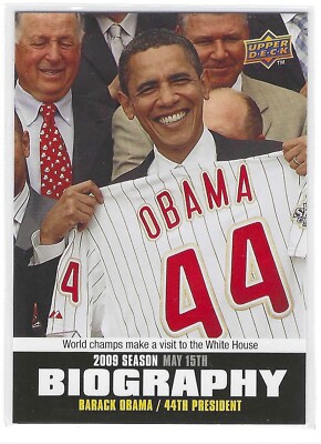 Obama Rookie Card Jimmy Rollins Barack Obama 2010 Upper Deck Season Biography Card# SB-46 ...