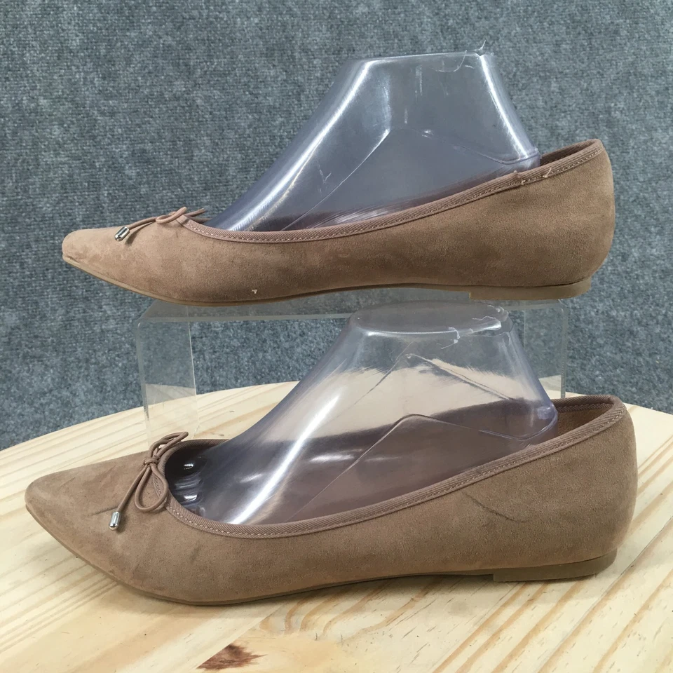 Туфли женские Merona 11 с заостренным носком балетки без шнуровки бежевая ткань повседневные - Изображение 2 из 4