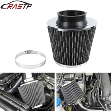 Carbon Fiber 3" High Flow Inlet Cold Air Intake Cone Replacement Dry Air Filter