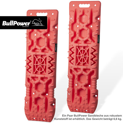 2x Anfahrhilfe 10T Offroad für Sandbleche Berge Boards Sand Boards Rot + Tasche