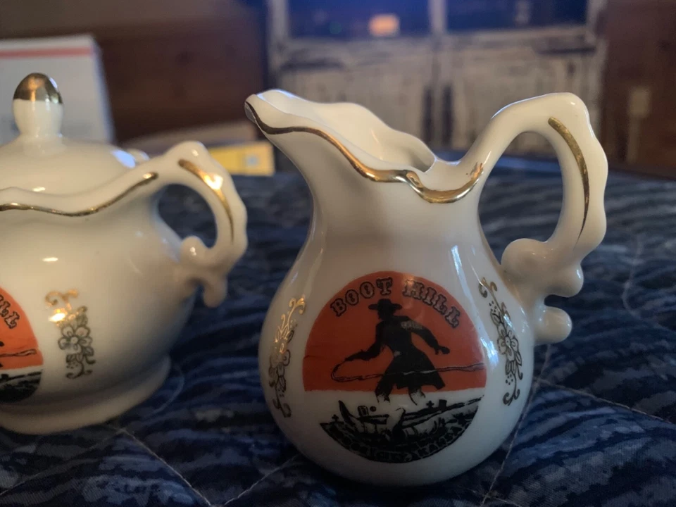 set de azúcar y crema pequeña boot hills dodge city Foto 3 de 3