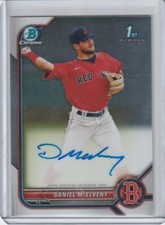 DANIEL MCELVENY 2022 Bowman Chrome 1ST AUTO BOSTON RED SOX