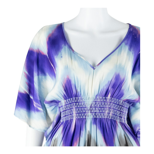 Top MARCIANO Guess Mezcla Seda Azul Cuello en V Seda Loco Manga Corta Mujer Reino Unido 4 - Imagen 4 de 5