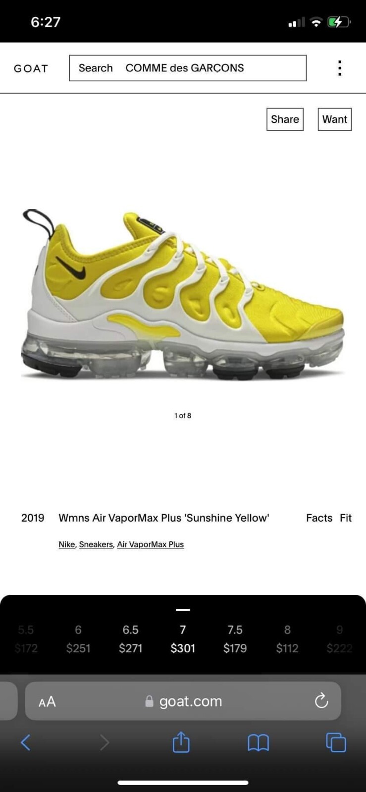 vapormax women yellow
