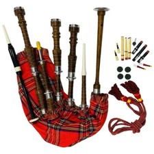 High Quality Great Highland Scottish Bagpipes - Rosewood Natural Silver Mounts