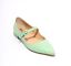 thumbnail 1  - Fucsia 617f Mint Green Leather Buckle Pointy Flat Shoe 39.5 / US 9.5
