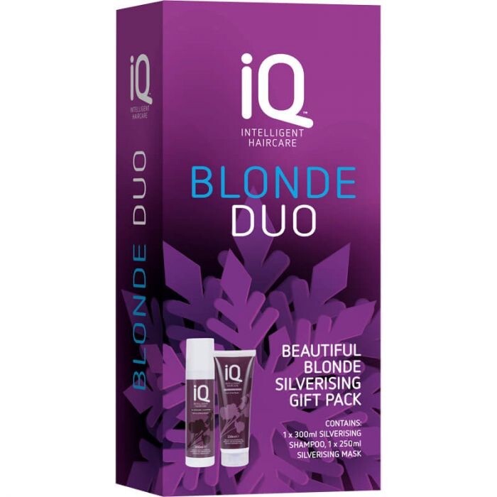 IQ Intelligent Haircare Blonde Duo  Gift Pack  (Silverising Shampoo & Mask )