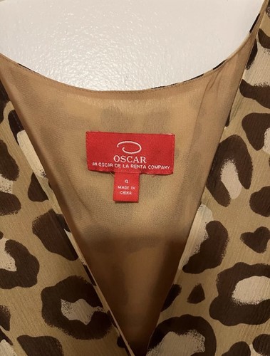Women's Size 4 Oscar by de la Renta Leopard Print Dress - Excellent Condition - Picture 3 of 7
