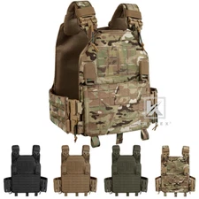 KRYDEX Plate Carrier Tactical Vest Quick Release Buckle & Laser Cut MOLLE Panel