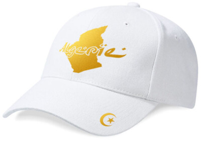 Mütze Algerien  Mini Country >> Weiß und Gold Metallic
