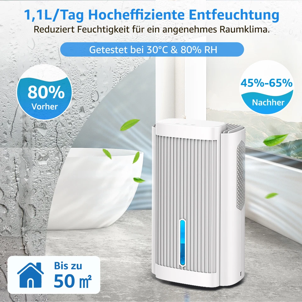 Luftentfeuchter Elektrisch 2800ml Raumentfeuchter 50m² Luftentfeuchtungsgerät - Bild 3 von 4