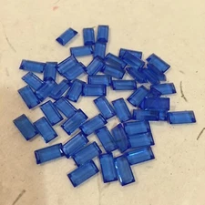 N189 Swarovski Art 4502/2 10x5mm blue glass rectangles faceted unfoiled (36)