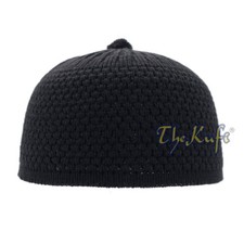 Black Turkish Warm Knit Skull Caps - Weave Stretchy Soft Warm Beanie Hat