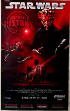 STAR WARS PHANTOM MENACE NBA BASKETBALL DETROT PISTONS MOVIE POSTER #2337/5000