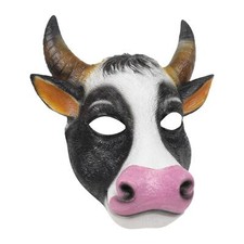Masque de vache en Latex, masque de tête d'animal pour jeux de rôle,