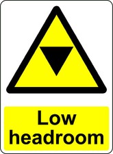 Warning Caution Low Headroom Osha Decal Safety Sign Sticker 3m Usa Made