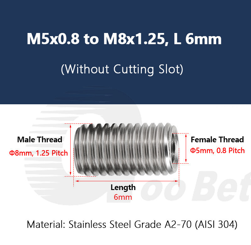 M5 Thread Adapter Reducer Self-tapping Thread Repair Inserts Stainless ...