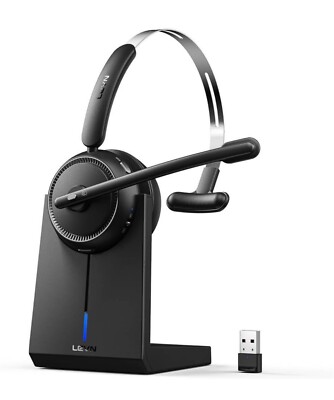 LEVN Wireless Headset for Work, Bluetooth Headset with Noise Canceling CT001