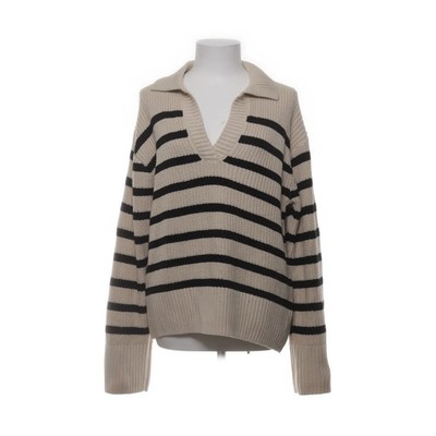 H&M, Strickpullover, Größe: S, Beige/Schwarz, Acryl/Baumwolle, Streifen #tjC