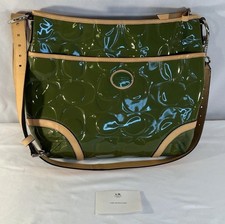 Coach Peyton Embossed Patent Leather Tote in Green Apple