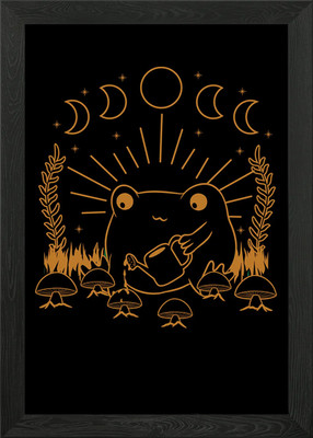 Cottagecore Aesthetic Frog gerahmtes Wandbild Poster Leinwanddruck Bild